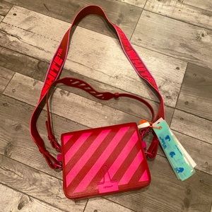 Brand New Off-White diagonal stripe flap bag